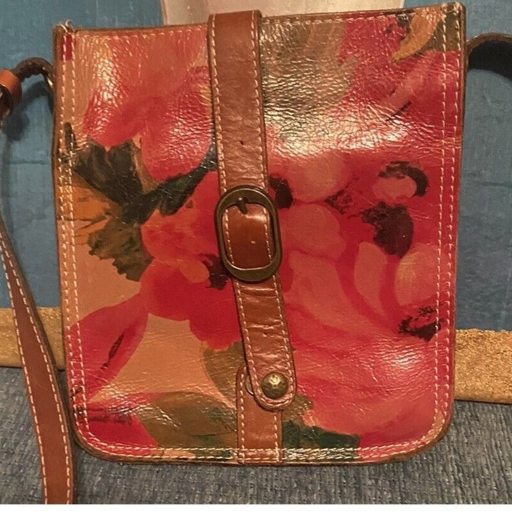 Patricia Nash Venezia Floral Flower Leather Crossbody